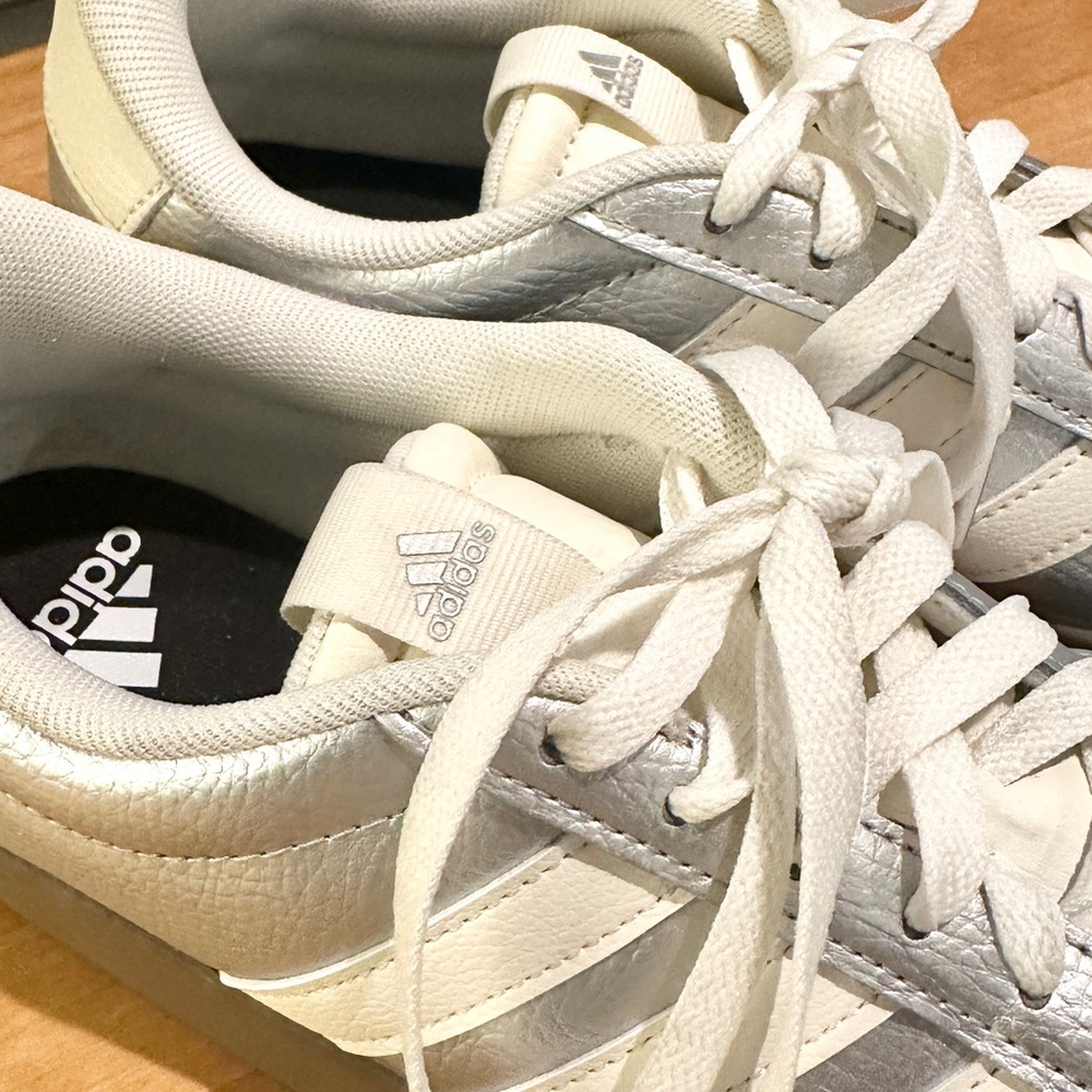 Adidas Women's VI Court 3.0 Sneakers - Silver and Cream - Picture 5 of 6